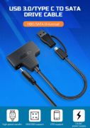 Picture of USB 3.0 to SATA Cable for 3.5/2.5 Inch SSD HDD SATA III Hard Drive Disk with 12V/2A Power Adapter