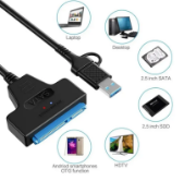 Picture of USB 3.0 to SATA Cable for 3.5/2.5 Inch SSD HDD SATA III Hard Drive Disk with 12V/2A Power Adapter