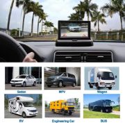 Picture of 4.3 Inch Foldable Car Monitor+Car Reverse Camera with 8LED Lights Car License Plate Camera for Parking, DC12V