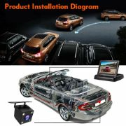 Picture of 4.3 Inch Foldable Car Monitor+Car Reverse Camera with 8LED Lights Car License Plate Camera for Parking, DC12V