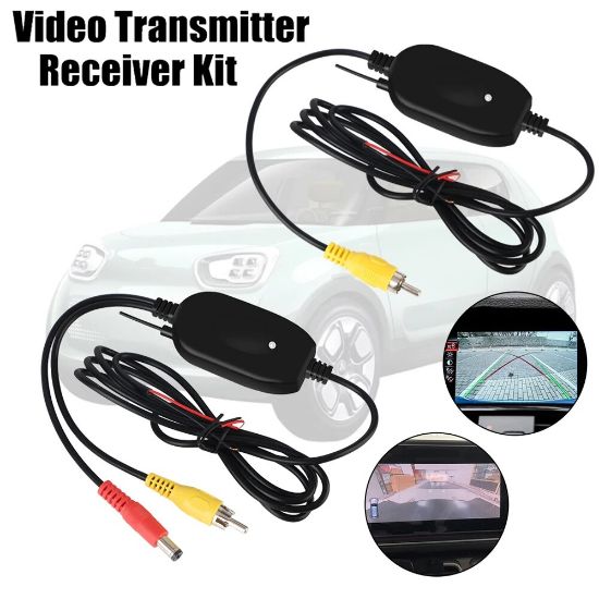 Picture of 12V 2.4G Wireless Color Video Signal Transmitter And Receiver For Car Reverse Camera Car Rearview Monitor FM Transmitter