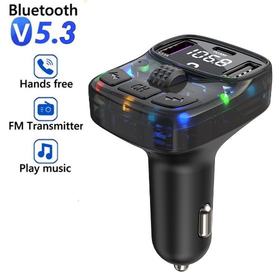 Picture of Car Bluetooth FM Transmitter PD 30W Dual USB 3.1A Fast Charger Handsfree Radio Modulator MP3 Player Support U Disk