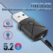 Picture of Mini USB Aux Bluetooth Adapter And 5 in 1 Wireless Receiver Transmitter For Car TV PC Amplifier Headphone