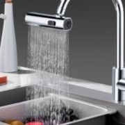 Picture of 3 Modes Waterfall Kitchen Faucets Accessories Anti Splash Adapter Swivel Rotating Fly Rain Faucet Extender