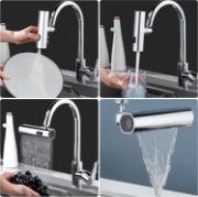 Picture of 3 Modes Waterfall Kitchen Faucets Accessories Anti Splash Adapter Swivel Rotating Fly Rain Faucet Extender