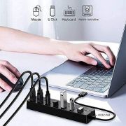 Picture of 7 Port USB3.0 Adapter Portable USB Multiport USB 3.0 Ports Hub with Switches 