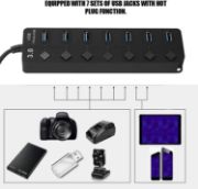 Picture of 7 Port USB3.0 Adapter Portable USB Multiport USB 3.0 Ports Hub with Switches 