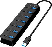 Picture of 7 Port USB3.0 Adapter Portable USB Multiport USB 3.0 Ports Hub with Switches 