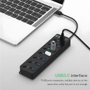 Picture of 7 Port USB3.0 Adapter Portable USB Multiport USB 3.0 Ports Hub with Switches 