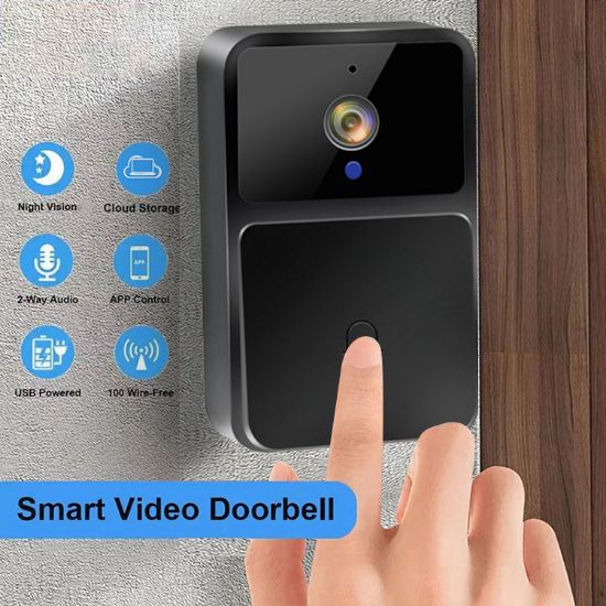 Picture of Smart Wireless Remote Video Doorbell Intelligent Visual Doorbell Home Intercom HD Night Vision WiFi Rechargeable