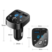 Picture of Fast Car Charger Cigarette Lighter Socket 2 USB Adapter Bluetooth FM Transmitter