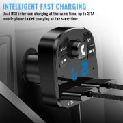 Picture of Fast Car Charger Cigarette Lighter Socket 2 USB Adapter Bluetooth FM Transmitter