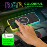 Picture of 15W Fast Charging Car Wireless Charger Mat RGB lights Non-Slip Pad For iPhone Samsung 