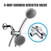 Picture of Chrome ABS Diverter 3 Way T Shower Arm t-Adapter Water Diverter Connector