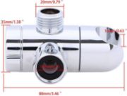 Picture of Chrome ABS Diverter 3 Way T Shower Arm t-Adapter Water Diverter Connector