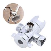 Picture of Chrome ABS Diverter 3 Way T Shower Arm t-Adapter Water Diverter Connector