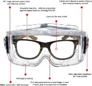 Picture of Anti Scratch Splash Chemical Industrial reusable Clear full face Protective Eyewear 