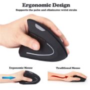 Picture of Scientific Ergonomic Design Battery Powered Upright Vertical Wireless Mouse