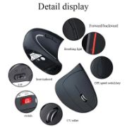 Picture of Scientific Ergonomic Design Battery Powered Upright Vertical Wireless Mouse