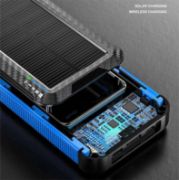 Picture of Solar Charger 10000mAH Solar Power Bank 4 Outputs Quick Charge Qi Wireless Portable Charger with LED Flashlight for iPhone