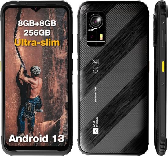 Picture of AGM H6 Rugged Smartphone, Ultra-thin & Light, 4G , Android 13, 16GB RAM (8+8) + 256GB ROM [1 YEAR WARRANTY]