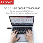 Picture of Lenovo D204 2 IN 1 Memory Card Reader, Dual Interface USB 3.0 SD Card Reader Adapter, Compatible with Multiple Devices