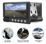 Picture of 4 Inches Touch Screen Car Video Recorder Dash Cam Box IPS 1080P HD Car Mirror Recorder DVR 3 Lens Dash Camera Cars Camcorder