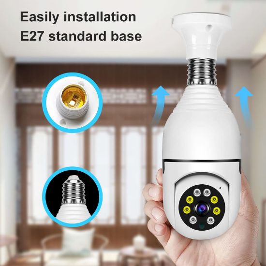 Picture of Wistino 5GHZ/2.4G Dual Band Wifi HD Night Vision IP surveillance Home Security Wireless Light Bulb PTZ Camera