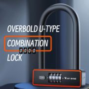 Picture of WEST BIKING Bicycle Anti-Theft Alloy Lock 4-Digit Password U-Shaped Lock Bold And Retrievable Password Motorcycle Lock